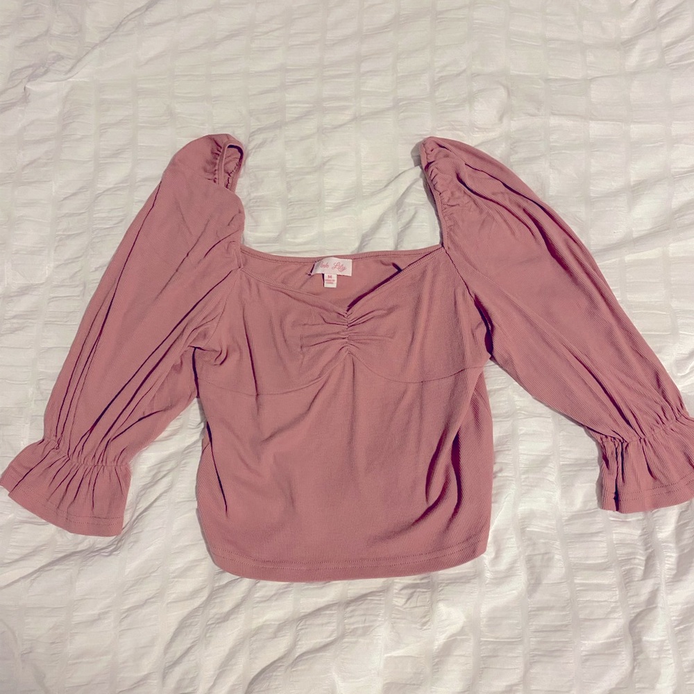 Pink lily crop top - Picture 2 of 3